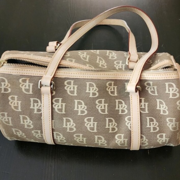 Y2K vintage Dooney & Burke brown Monogram Barrel Bag - Picture 1 of 2